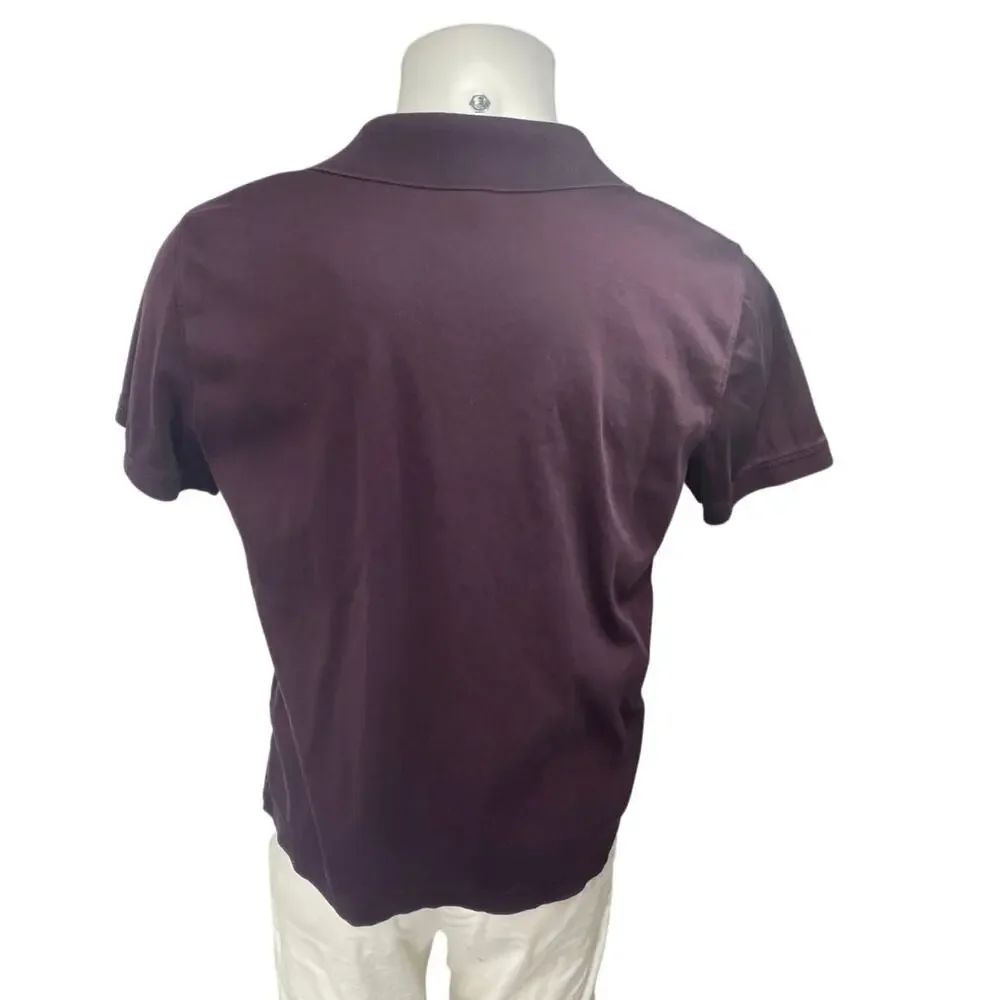 Banana Republic Luxe Touch Performance Mens Purple Short Sleeve Polo Shirt Top L